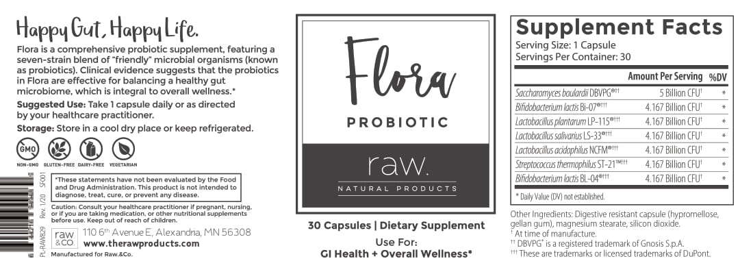 flora probiotic label