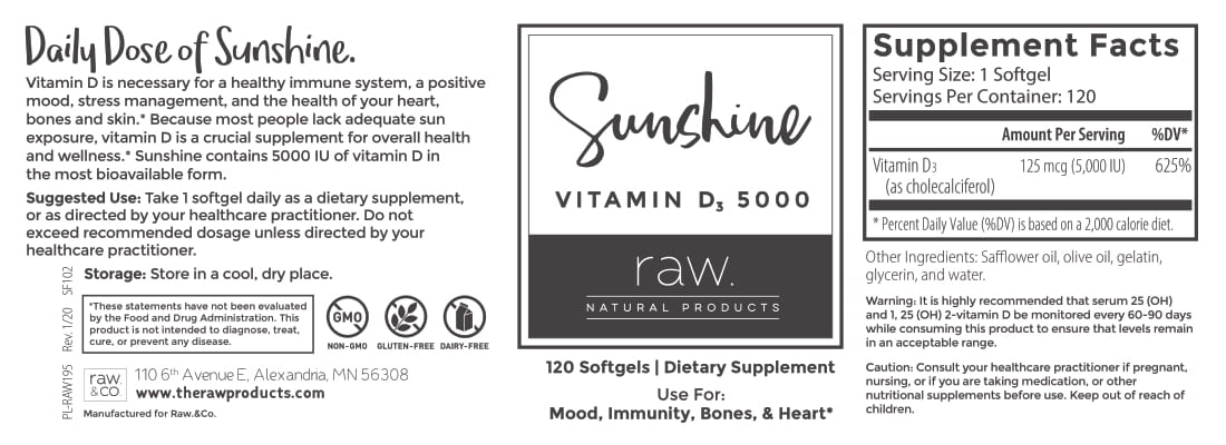 sunshine vitamin d3 label