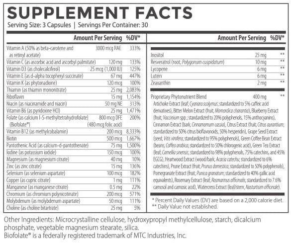 essentials multivitamin facts